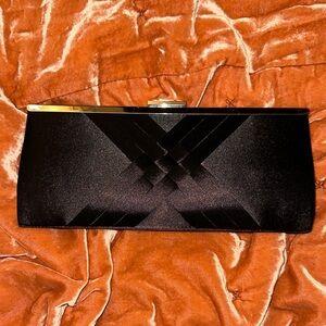 Women’s INC International Concepts Black Clutch with Silver Accent